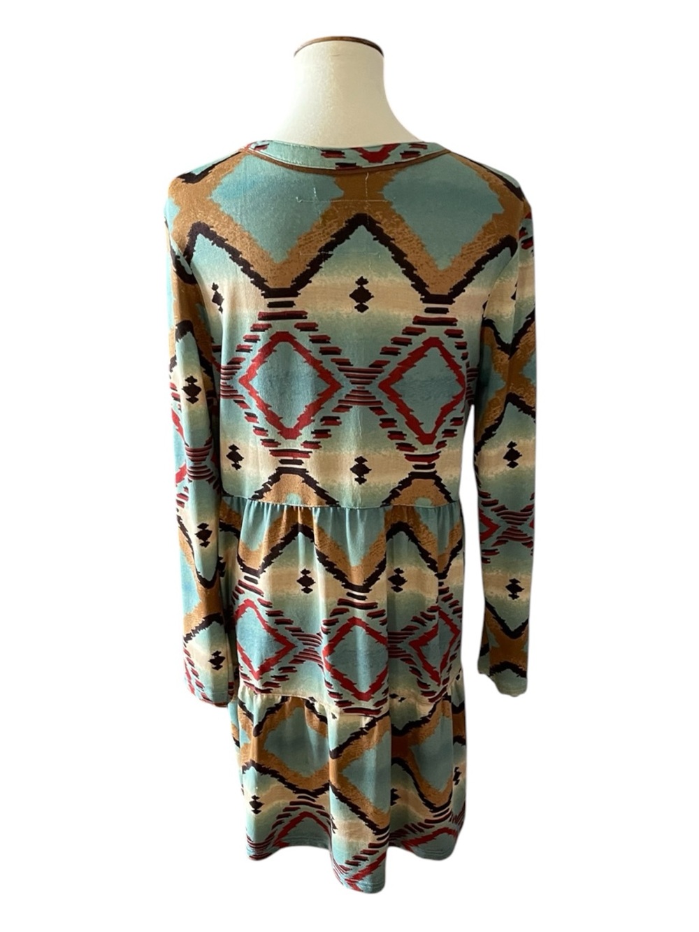 #271, Double D Ranchwear Boho Aztec Print Long Sleeve Tunic Dress, size M - Picture 2 of 3